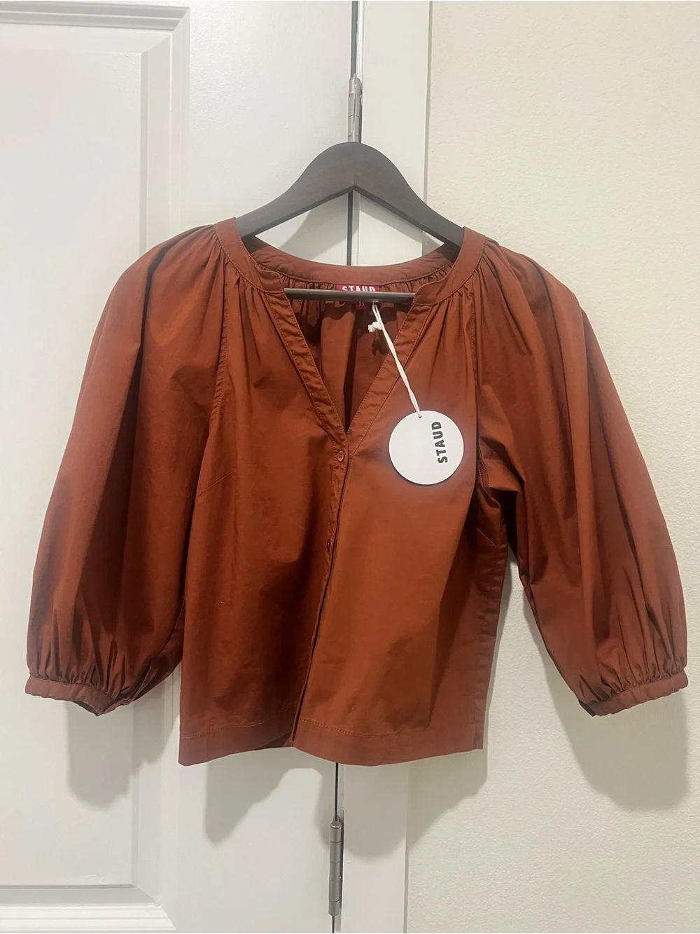 NWT STAUD New Dill Poplin Top in Spice